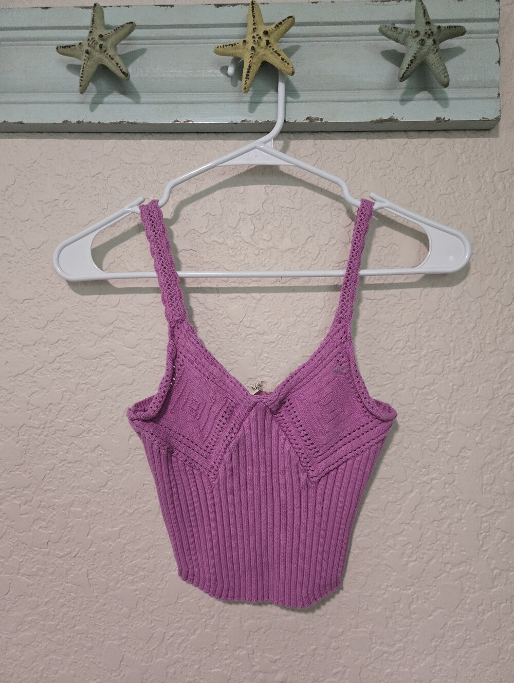 Free People Purple Knit Crop Tank